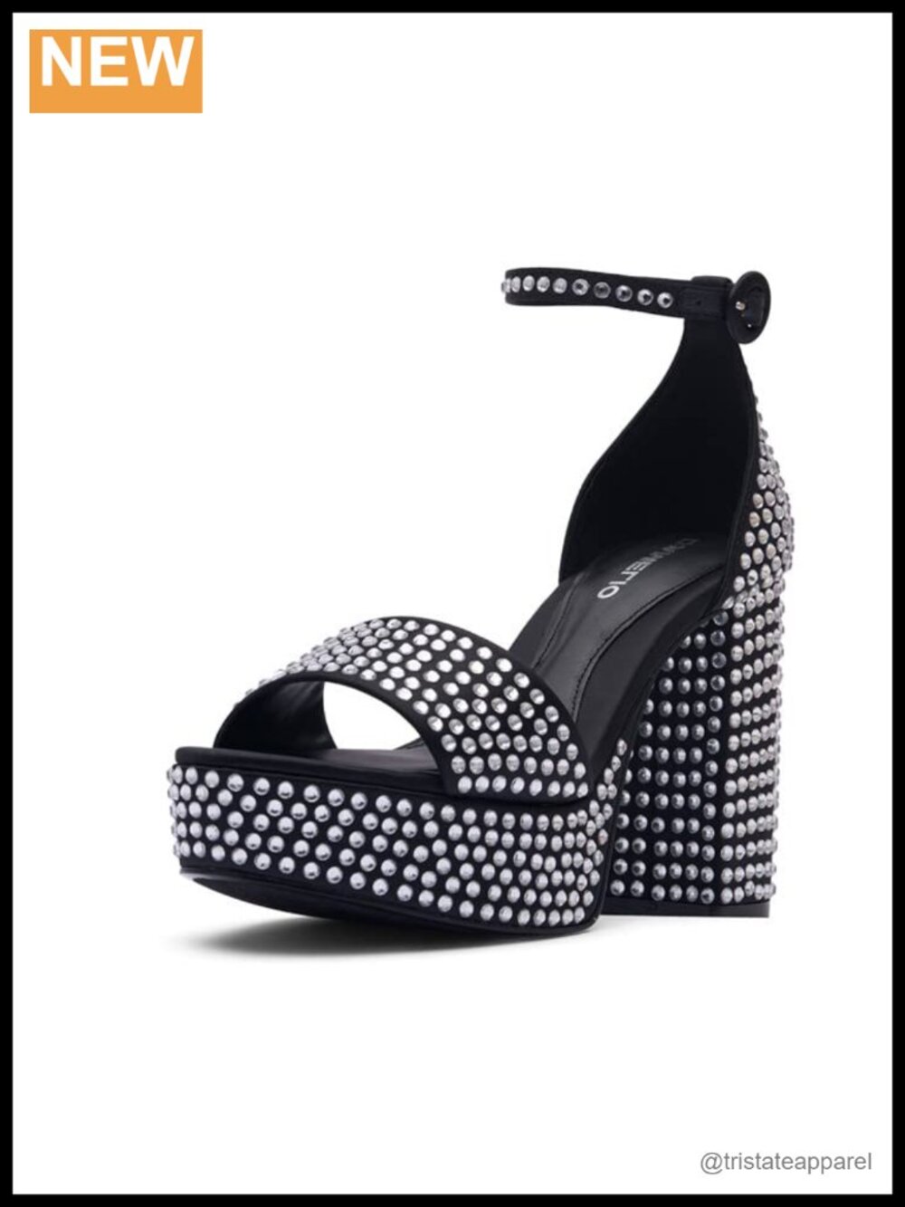 Mayvinaa Platform Heeled Sandal Crystal Satin 110mm Party Wedding